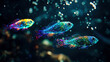 © Erin - Dreamy fantastic neon glowing fish under deep sea