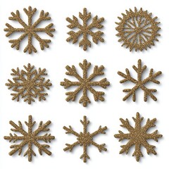 Poster - Glittering golden snowflake. Snowflake icon. Suitable for decorating, backgrounds, wallpapers, and illustrations.
