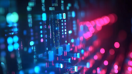 Wall Mural - binary data processing for cyber security and computing technology.