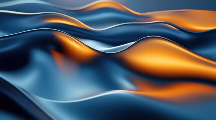 Aufkleber - Abstract glossy waves create a mesmerizing visual effect with rich colors and smooth textures. Generative AI