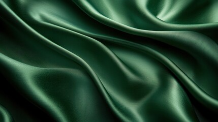 Poster - Smooth elegant dark green silk or satin texture.