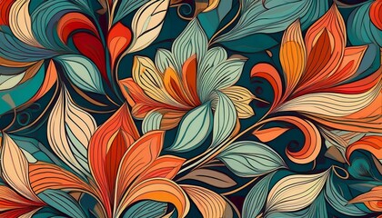 Wall Mural - seamless floral pattern