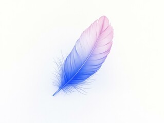 Poster - Delicate feather in pastel hues. AI.