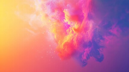 Poster - Vibrant explosion of colors in an abstract design with space for text. Generative AI