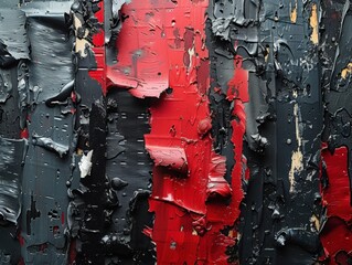 Abstract Red Black Peeling Paint Texture Grunge Wall Urban Decay Industrial 8K