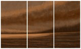 Triptych, abstract landscape painting - digital painting