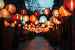© Prasanth - Chinese New Year. Chinese lanterns illuminate the streets. Ai generative.