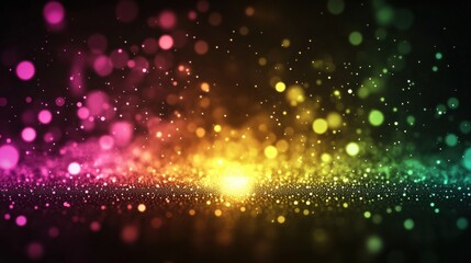 Poster - Glowing abstract mosaic with vibrant pixelated elements creating a lively visual experience. Generative AI