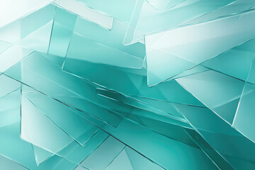 Wall Mural - abstract background of overlapping teal glass shards creating a modern, geometric design.