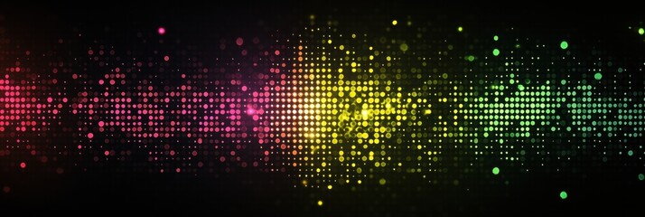 Fototapete - Glowing abstract mosaic artwork featuring vibrant pixelated elements in a dynamic arrangement. Generative AI