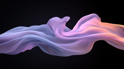 Wall Mural - a long, flowing piece of fabric with a purple and pink hue