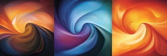 Leinwandbilder - Abstract fractal patterns with vibrant colors and copy space for creative mock up design. Generative AI