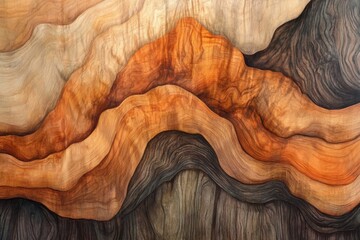 Canvas Print - Abstract Wood Grain Landscape Artistic Design