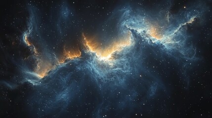 Wall Mural - Stunning view of cosmic nebula with bright stars and glowing gas clouds in deep space