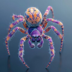 Mesmerizing spider with intricate body and purple accents picture