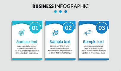 Wall Mural - infographic design template with icons and 3 options or steps. can be used for process diagram, pres