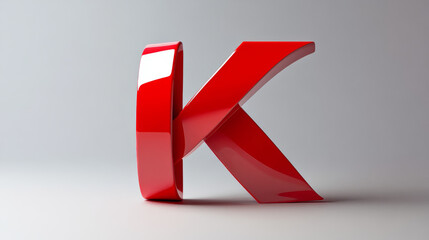 Vector letter K logo. Brand logo K for the company in the form of 3D letters. Red style.