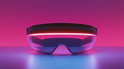 Poster - Futuristic glasses with neon light.