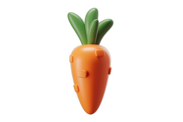 Aufkleber - A 3D rendered cartoon carrot with a simplistic design, isolated on a transparent background. background removed