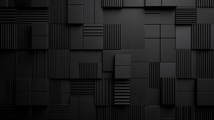 Wall Mural - abstract black textured background with varying patterns and shapes, creating a modern and sleek aes