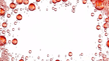 Wall Mural - floating red bubbles in clear liquid, creating a vibrant and refreshing frame.