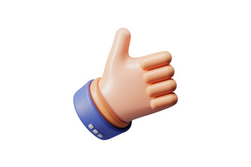 Aufkleber - A 3D render of a cartoon hand giving a thumbs-up gesture. background removed