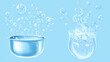 © Thiago - Boiling water bubbles , show the effect of heat with water. Gossamered. Illustration