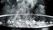 © Thiago - Boiling water bubbles , show the effect of heat with water. Gossamered. Illustration