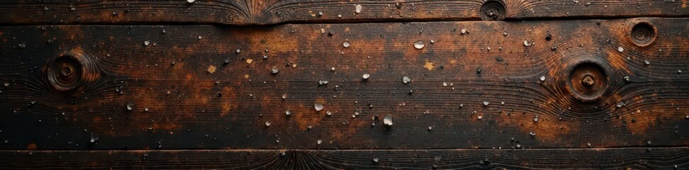 Wall Mural - Dark brown wood grain, deep scratches, weathered appearance, background, weathered