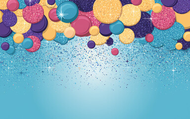 Wall Mural - Colorful abstract background with glittering circles and sparkles for festive occasions or celebrations