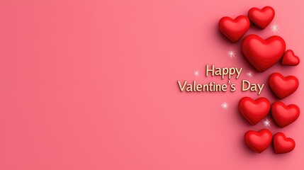 Wall Mural - Celebrate love valentine's day hearts festive background graphic design romantic atmosphere heartfelt message