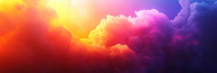 Aufkleber - Colorful explosion of vibrant hues and soft clouds offering ample space for text and creativity. Generative AI