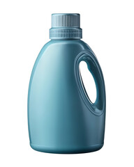 Blue detergent bottle with flip top cap, ideal for laundry and cleaning products. Isolated on transparent background, png cut-out