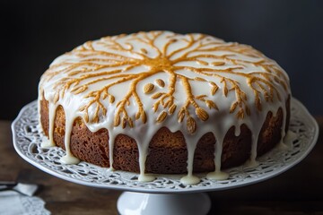 Wall Mural - Italian carrot and almond cake with a sugar glaze