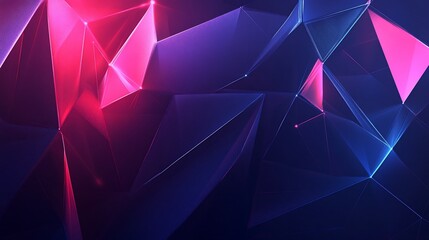 Wall Mural - abstract pink and blue glowing geometric shapes.