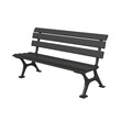 © Marcela - Black park bench standing on white background in 3d illustration