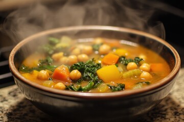 Wall Mural - Spicy veggie chickpea stew made from scratch