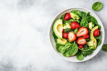 Sticker - Strawberry avocado and spinach salad White table