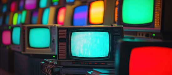 Retro TVs turning static noise allowing using lkeyingr effects post production software ideal visual electronic .