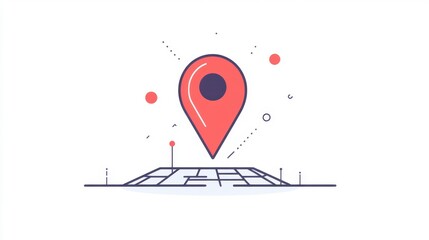 Location Pin on Map - Modern Minimalist Design
