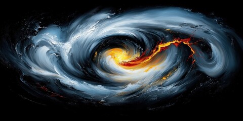 Wall Mural - abstract cosmic swirl with fire and smoke: captivating galaxy-inspired art featuring vibrant colors,