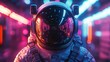 © thanawat - Exploring astronaut technology in a futuristic setting digital art space vibrant colors close-up view innovation