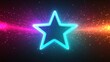© Morninghead - A glowing neon star surrounded by colorful light effects and sparkles.