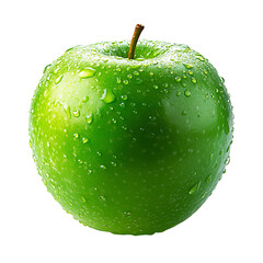 Wall Mural - Perfect Fresh Green Apple Isolated on White Background with water drop