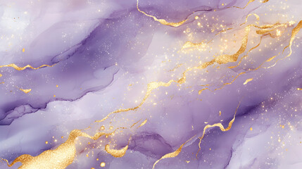 abstract dreamy golden clouds blending into a muted lavender background with glowing nebula patterns