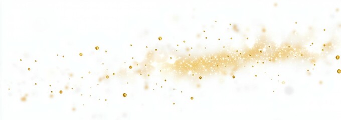 Wall Mural - White background with a gold and silver swirl of glitter