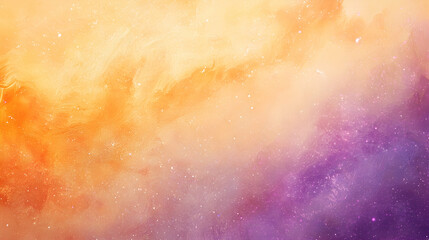 Wall Mural - abstract vibrant orange and purple rays against a soft beige background with glowing nebula highligh