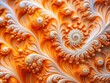 © ChannelPIC - Close-up macro reveals an abstract orange and white pattern, a striking blend of texture and design.