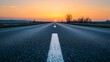© ArtSync Studio - Sunset journey on open road tranquil landscape photography serene environment low angle view adventure inspiration