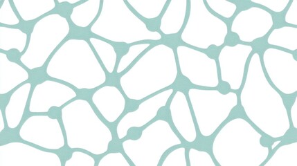 Abstract irregular web-like pattern of interconnected shapes in a teal color against a white background